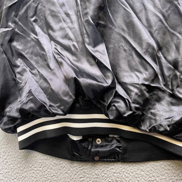 Los Angeles Angels Varsity Jacket Mens XL Black Button Front Hilton - Picture 15 of 16